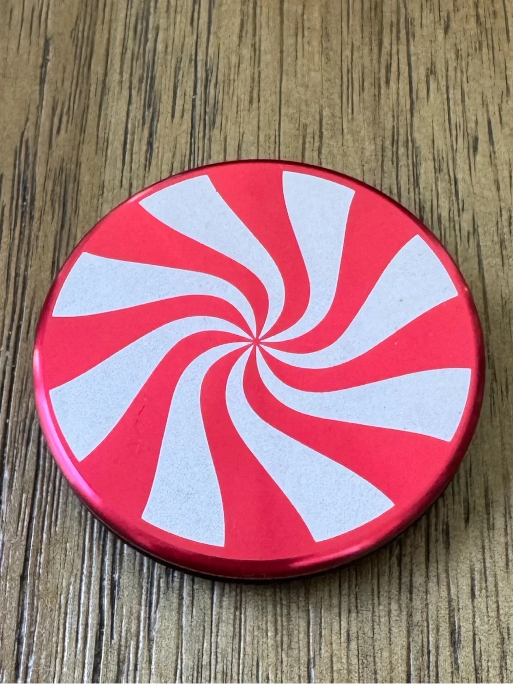 Enamel Peppermint Swirl Spinner Top!